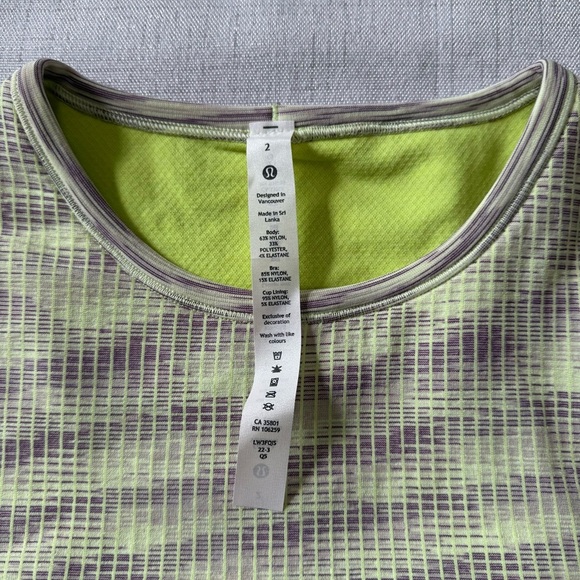 Lululemon Ebb to Street Long Sleeve Shirt Crop Green Purple Size 2 - Picture 10 of 11